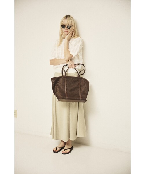 Rouge vif Anna（ルージュヴィフアンナ）の「ドットシアーフリンジニット（ニット/セーター・レディース・オフホワイト/ブラック/モスグリーン・フリー）」の5枚目の写真