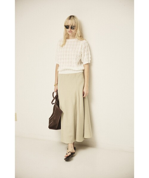 Rouge vif Anna（ルージュヴィフアンナ）の「ドットシアーフリンジニット（ニット/セーター・レディース・オフホワイト/ブラック/モスグリーン・フリー）」の6枚目の写真