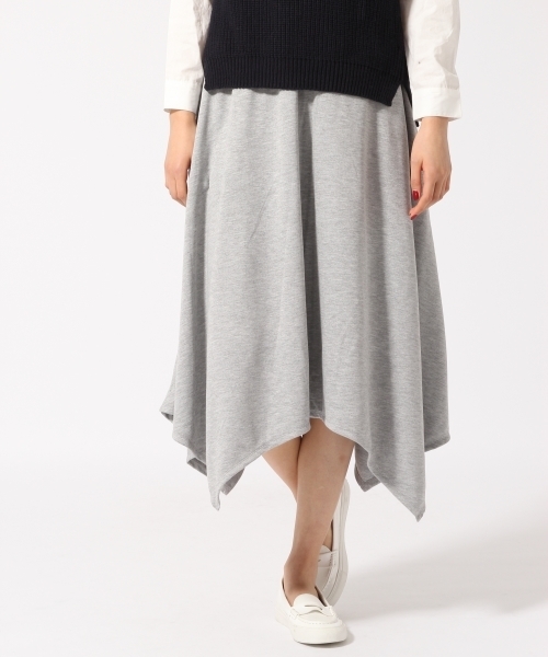 GLOBAL WORK(グローバルワーク)の「スソアシメロングスカート/708542(スカート・レディース・ネイビー/ブラック/グレー・MEDIUM/LARGE)」の3枚目の写真