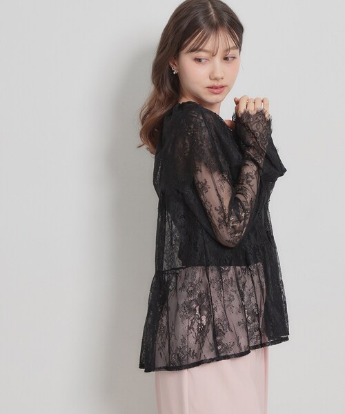 couture brooch(クチュールブローチ)の「スカラップレースブラウス(シャツ/ブラウス・レディース・アイボリー/ブラック・38/40)」の11枚目の写真