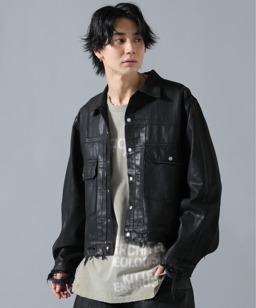 DANKE SCHON(ダンケシェーン)の「DankeSchon/ダンケシェーン/11oz RUBBER COATED 2nd JACKET(その他アウター・メンズ・ブラック・L/M/S)」の1枚目の写真