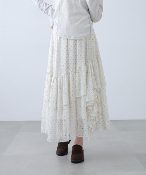 FREE'S MART（フリーズマート）の「◆アソートイレヘムフリルスカート（スカート・レディース・ブラック系その他/ベージュ系その他2/ホワイト系その他・MEDIUM/SMALL）」の2枚目の写真