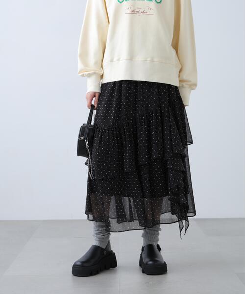 FREE'S MART（フリーズマート）の「◆アソートイレヘムフリルスカート（スカート・レディース・ブラック系その他/ベージュ系その他2/ホワイト系その他・MEDIUM/SMALL）」の6枚目の写真