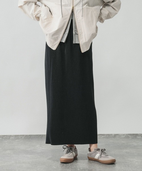 GLOBAL WORK（グローバルワーク）の「セルフカットプリーツナロースカート/638731（スカート・レディース・ライトベージュ/グレー系その他/ブラック/ダークブラウン・REGULAR/SHORT）」の7枚目の写真