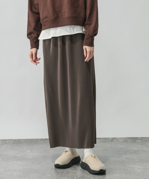 GLOBAL WORK（グローバルワーク）の「セルフカットプリーツナロースカート/638731（スカート・レディース・ライトベージュ/グレー系その他/ブラック/ダークブラウン・REGULAR/SHORT）」の11枚目の写真