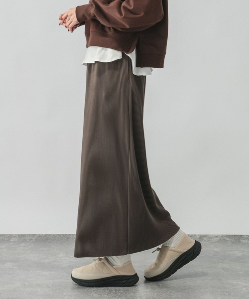 GLOBAL WORK（グローバルワーク）の「セルフカットプリーツナロースカート/638731（スカート・レディース・ライトベージュ/グレー系その他/ブラック/ダークブラウン・REGULAR/SHORT）」の12枚目の写真