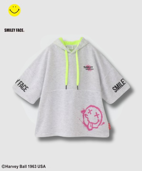 セール】【SMILEY FACE】ペイントグラフィック ダンボールニット 半袖