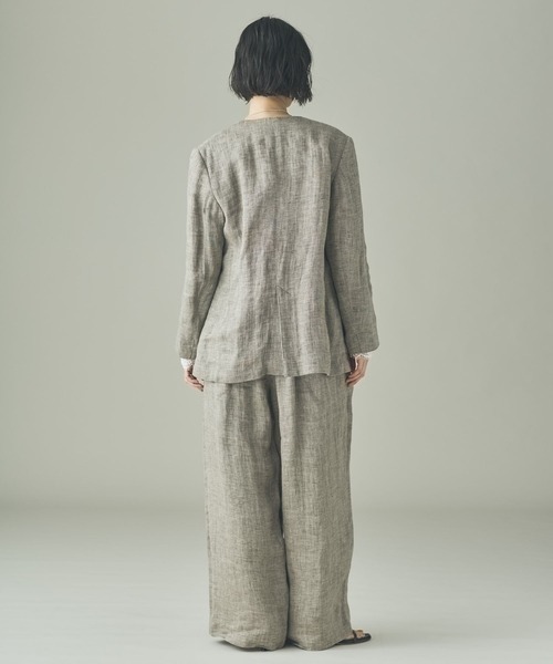 Curensology（カレンソロジー）の「Curensology(カレンソロジー)/＜C.S.G＞ダブルリネンジャケット（テーラードジャケット・レディース・ベージュ・FREE）」の7枚目の写真