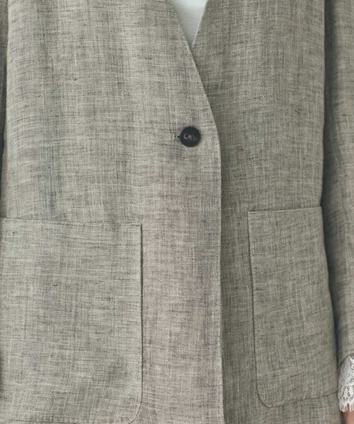 Curensology（カレンソロジー）の「Curensology(カレンソロジー)/＜C.S.G＞ダブルリネンジャケット（テーラードジャケット・レディース・ベージュ・FREE）」の9枚目の写真