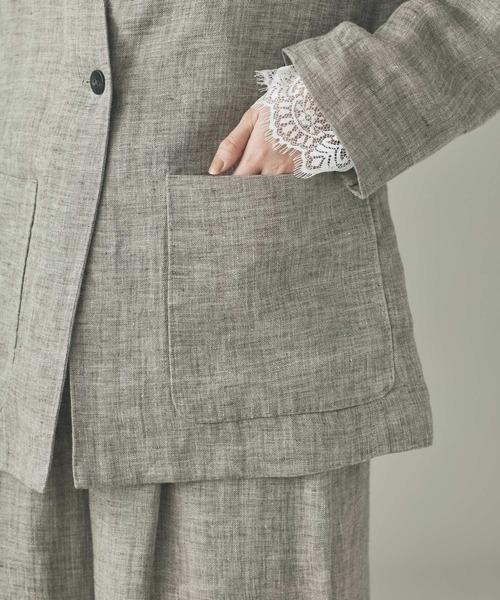 Curensology（カレンソロジー）の「Curensology(カレンソロジー)/＜C.S.G＞ダブルリネンジャケット（テーラードジャケット・レディース・ベージュ・FREE）」の10枚目の写真