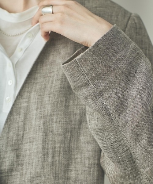Curensology（カレンソロジー）の「Curensology(カレンソロジー)/＜C.S.G＞ダブルリネンジャケット（テーラードジャケット・レディース・ベージュ・FREE）」の11枚目の写真
