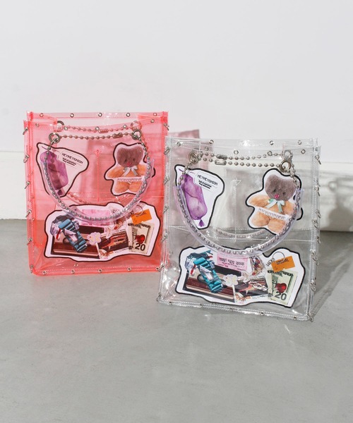 HEY!MrsROSE(ヘイミセスローズ)の「HEY! Mrs ROSE(ヘイ!ミセスローズ)Pockets BAG(トートバッグ・レディース・ピンク/クリア・FREE)」の15枚目の写真
