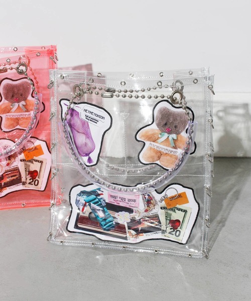 HEY!MrsROSE(ヘイミセスローズ)の「HEY! Mrs ROSE(ヘイ!ミセスローズ)Pockets BAG(トートバッグ・レディース・ピンク/クリア・FREE)」の16枚目の写真