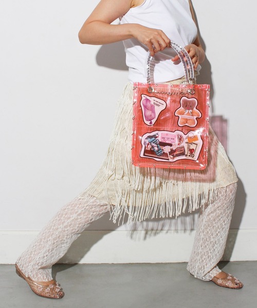HEY!MrsROSE(ヘイミセスローズ)の「HEY! Mrs ROSE(ヘイ!ミセスローズ)Pockets BAG(トートバッグ・レディース・ピンク/クリア・FREE)」の14枚目の写真