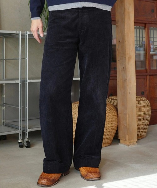 skoool(スクール)の「コーデュロイスラックス/ヒップ刺繍デザイン × コットン100%素材(その他パンツ・メンズ・ネイビー/ブラウン・SMALL/MEDIUM/LARGE)」の2枚目の写真