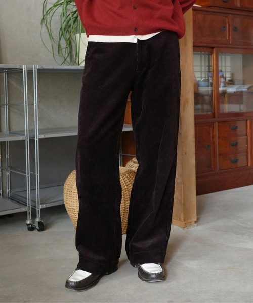 skoool(スクール)の「コーデュロイスラックス/ヒップ刺繍デザイン × コットン100%素材(その他パンツ・メンズ・ネイビー/ブラウン・SMALL/MEDIUM/LARGE)」の4枚目の写真