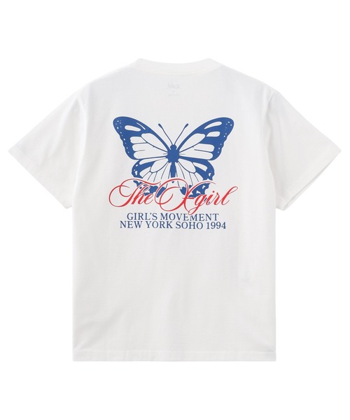 X-girl（エックスガール）の「BUTTERFLY AND LOGO S/S TEE（Tシャツ/カットソー・レディース・ブラック/ホワイト/ブラウン・S/M/L）」の2枚目の写真
