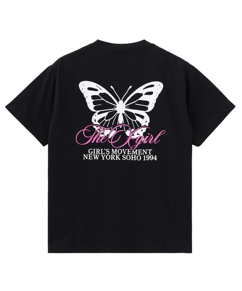 X-girl（エックスガール）の「BUTTERFLY AND LOGO S/S TEE（Tシャツ/カットソー・レディース・ブラック/ホワイト/ブラウン・S/M/L）」の3枚目の写真
