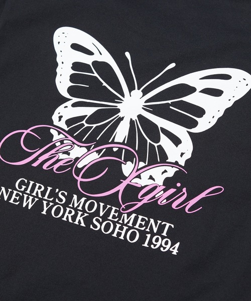 X-girl（エックスガール）の「BUTTERFLY AND LOGO S/S TEE（Tシャツ/カットソー・レディース・ブラック/ホワイト/ブラウン・S/M/L）」の12枚目の写真