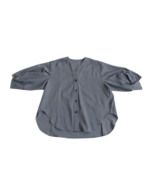 antiqua(アンティカ)の「Vネック タック シャツ(シャツ/ブラウス・レディース・グレー/ブラック/グレー系その他・ONESIZE)」の15枚目の写真