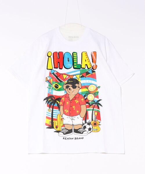 ARCHIVER(アーカイバ)の「【REASON CLOTHING】HOLA BEAR TEE(Tシャツ/カットソー・メンズ・ホワイト・LARGE)」の1枚目の写真
