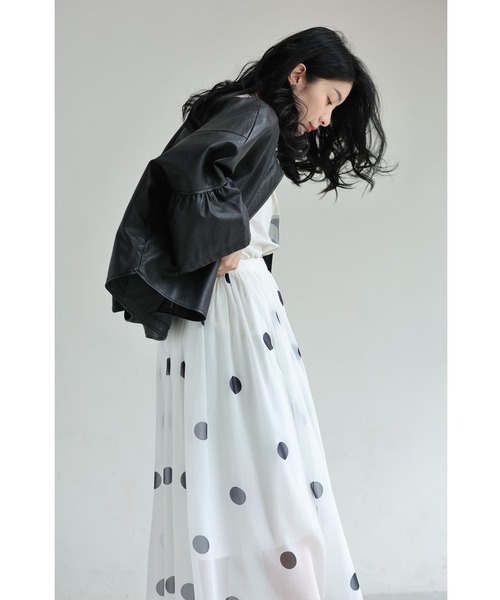 cawaii（カワイイ）の「ドット柄舞うシアーミディアムスカート（スカート・レディース・ホワイト・FREE）」の20枚目の写真
