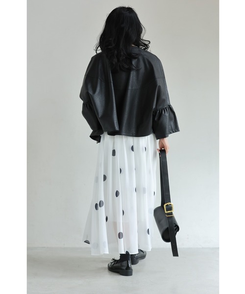 cawaii（カワイイ）の「ドット柄舞うシアーミディアムスカート（スカート・レディース・ホワイト・FREE）」の6枚目の写真