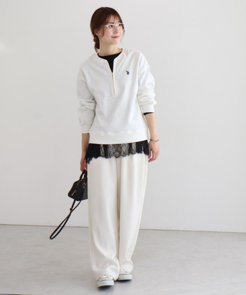 Pierrot(ピエロ)の「裾レースドッキングカットソー(Tシャツ/カットソー・レディース・ライトグレー/オフホワイト/ブラック・L/M)」の16枚目の写真
