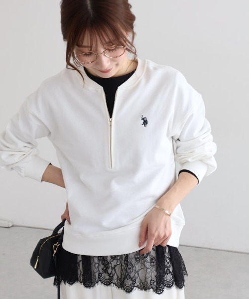 Pierrot(ピエロ)の「裾レースドッキングカットソー(Tシャツ/カットソー・レディース・ライトグレー/オフホワイト/ブラック・L/M)」の17枚目の写真