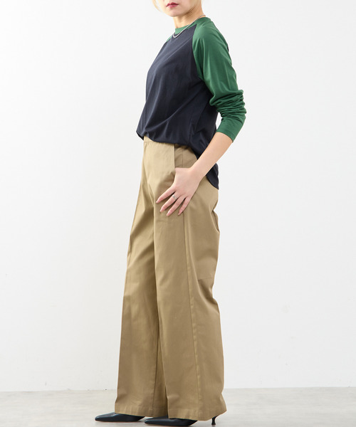 SOFFITTO（ソフィット）の「【A_/エース】カーブヘムベースボールTシャツ（Tシャツ/カットソー・レディース・ネイビー/オフホワイト・FREE）」の7枚目の写真