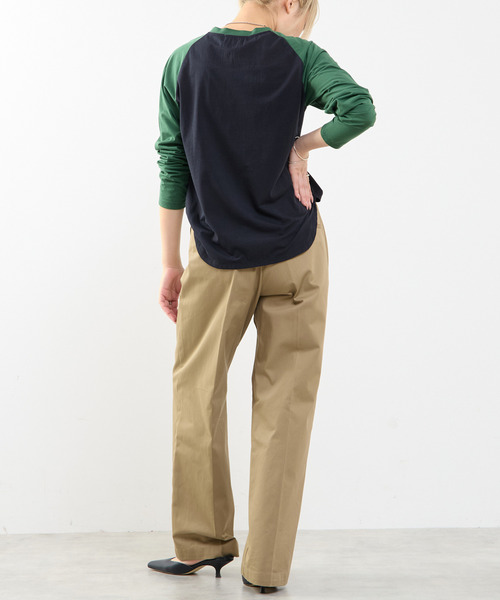 SOFFITTO（ソフィット）の「【A_/エース】カーブヘムベースボールTシャツ（Tシャツ/カットソー・レディース・ネイビー/オフホワイト・FREE）」の8枚目の写真