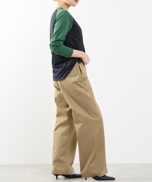 SOFFITTO（ソフィット）の「【A_/エース】カーブヘムベースボールTシャツ（Tシャツ/カットソー・レディース・ネイビー/オフホワイト・FREE）」の9枚目の写真