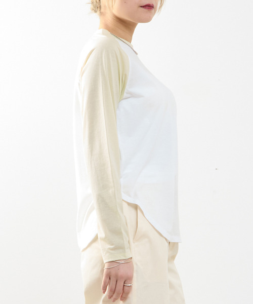 SOFFITTO（ソフィット）の「【A_/エース】カーブヘムベースボールTシャツ（Tシャツ/カットソー・レディース・ネイビー/オフホワイト・FREE）」の11枚目の写真