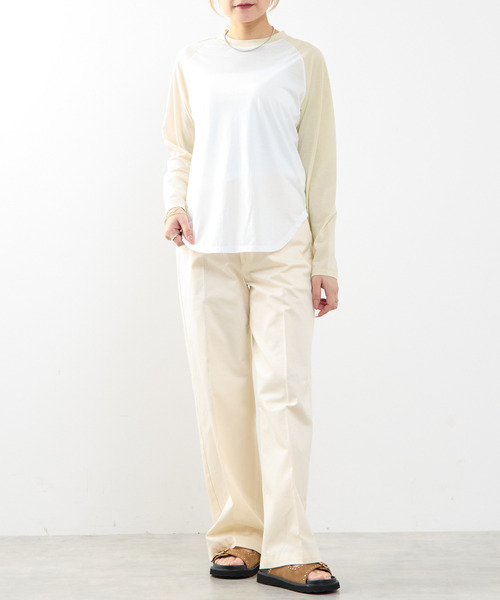 SOFFITTO（ソフィット）の「【A_/エース】カーブヘムベースボールTシャツ（Tシャツ/カットソー・レディース・ネイビー/オフホワイト・FREE）」の13枚目の写真