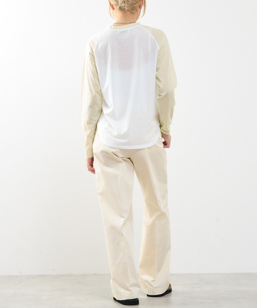 SOFFITTO（ソフィット）の「【A_/エース】カーブヘムベースボールTシャツ（Tシャツ/カットソー・レディース・ネイビー/オフホワイト・FREE）」の15枚目の写真