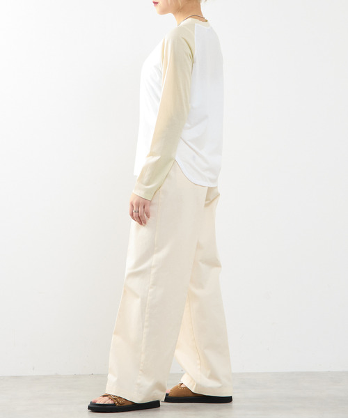 SOFFITTO（ソフィット）の「【A_/エース】カーブヘムベースボールTシャツ（Tシャツ/カットソー・レディース・ネイビー/オフホワイト・FREE）」の16枚目の写真