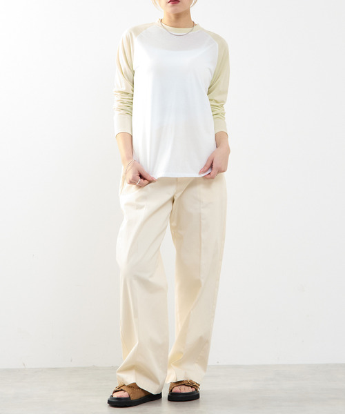 SOFFITTO（ソフィット）の「【A_/エース】カーブヘムベースボールTシャツ（Tシャツ/カットソー・レディース・ネイビー/オフホワイト・FREE）」の17枚目の写真