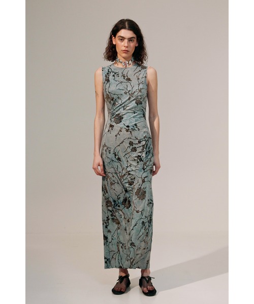 Desigual（デシグアル）の「ボタニカル総柄ロングワンピース（ワンピース・レディース・ブルー・S/M/L/XL/XS）」の3枚目の写真