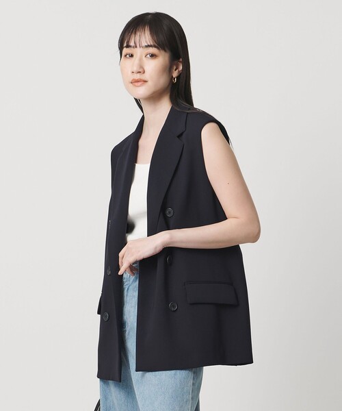 UNITED ARROWS(ユナイテッドアローズ)の「Drapy テーラード ミドル ベスト(ベスト・レディース・ブラック/ネイビー・38/36)」の2枚目の写真