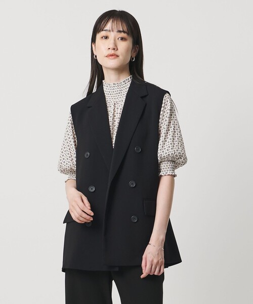 UNITED ARROWS(ユナイテッドアローズ)の「Drapy テーラード ミドル ベスト(ベスト・レディース・ブラック/ネイビー・38/36)」の1枚目の写真