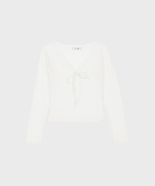 ALKI ALKA(アルキアルカ)の「Lace Trim Long Sleeve (Ivory)(Tシャツ/カットソー・レディース・アイボリー・FREE)」の4枚目の写真