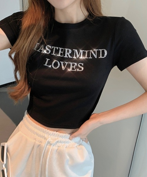 lilful(リルフル)の「【26年春夏新作】ラインストーンロゴ 半袖Tシャツ(Tシャツ/カットソー・レディース・ブラック/ホワイト・M/L)」の21枚目の写真