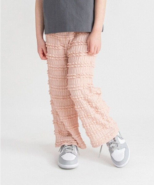 BRANSHES(ブランシェス)の「カットジャガードパンツ(その他パンツ・キッズ・ピンク/ブラック・110/130/100/150/140/120)」の1枚目の写真