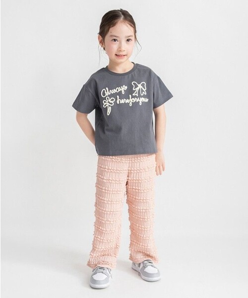 BRANSHES(ブランシェス)の「カットジャガードパンツ(その他パンツ・キッズ・ピンク/ブラック・110/130/100/150/140/120)」の5枚目の写真