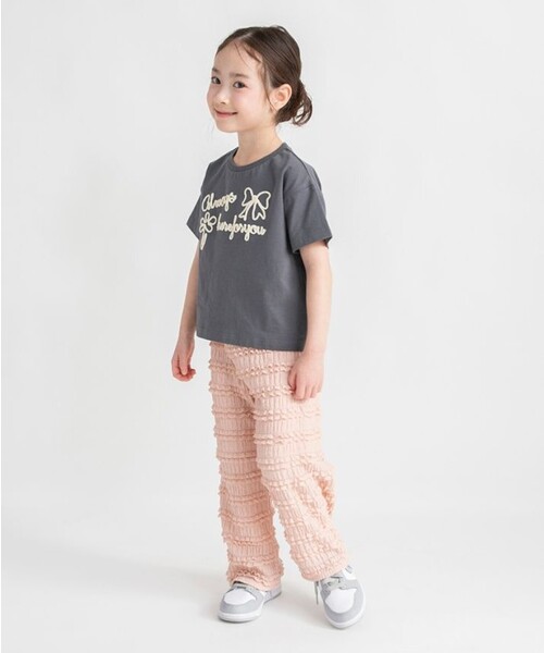 BRANSHES(ブランシェス)の「カットジャガードパンツ(その他パンツ・キッズ・ピンク/ブラック・110/130/100/150/140/120)」の6枚目の写真