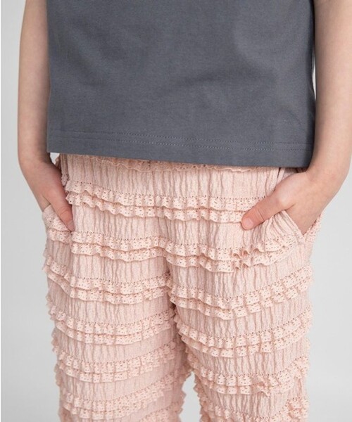 BRANSHES(ブランシェス)の「カットジャガードパンツ(その他パンツ・キッズ・ピンク/ブラック・110/130/100/150/140/120)」の8枚目の写真