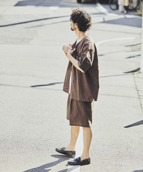 FREAK'S STORE(フリークスストア)の「LINEN COTTON V NECK SHIRT/リネンコットン Vネック シャツ【セットアップ対応】(シャツ/ブラウス・メンズ・ホワイト/ブラウン/ダークブラウン/ベージュ/チャコールグレー/ブラック・MEDIUM/LARGE)」の18枚目の写真