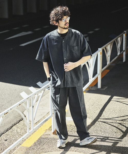 FREAK'S STORE(フリークスストア)の「LINEN COTTON V NECK SHIRT/リネンコットン Vネック シャツ【セットアップ対応】(シャツ/ブラウス・メンズ・ホワイト/ブラウン/ダークブラウン/ベージュ/チャコールグレー/ブラック・MEDIUM/LARGE)」の21枚目の写真