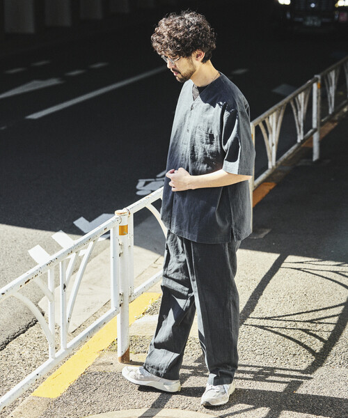 FREAK'S STORE(フリークスストア)の「LINEN COTTON V NECK SHIRT/リネンコットン Vネック シャツ【セットアップ対応】(シャツ/ブラウス・メンズ・ホワイト/ブラウン/ダークブラウン/ベージュ/チャコールグレー/ブラック・MEDIUM/LARGE)」の22枚目の写真