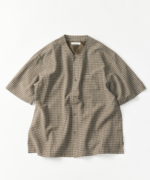 FREAK'S STORE(フリークスストア)の「LINEN COTTON V NECK SHIRT/リネンコットン Vネック シャツ【セットアップ対応】(シャツ/ブラウス・メンズ・ホワイト/ブラウン/ダークブラウン/ベージュ/チャコールグレー/ブラック・MEDIUM/LARGE)」の5枚目の写真
